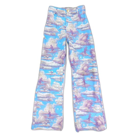 BIG BUD PRESS Western Pants Cloud Kingdom High Rise Ankle Crop Flare XS 90s Y2k